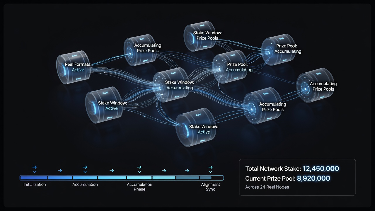 Data dashboard showing stake window configurations mapped against prize pool growth rates in connected reel environments