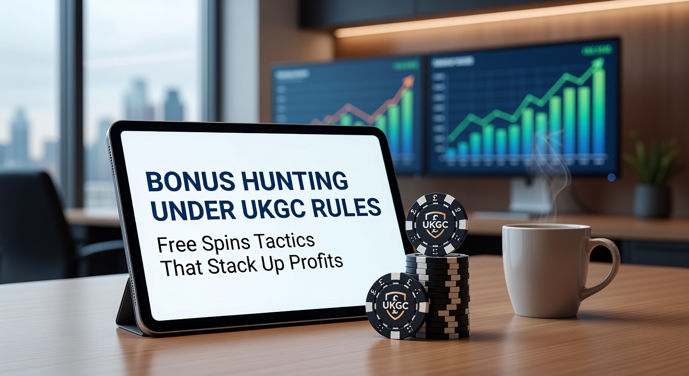Casino player analyzing free spins bonus terms on a laptop screen, highlighting wagering requirements and profit potential under strict regulations