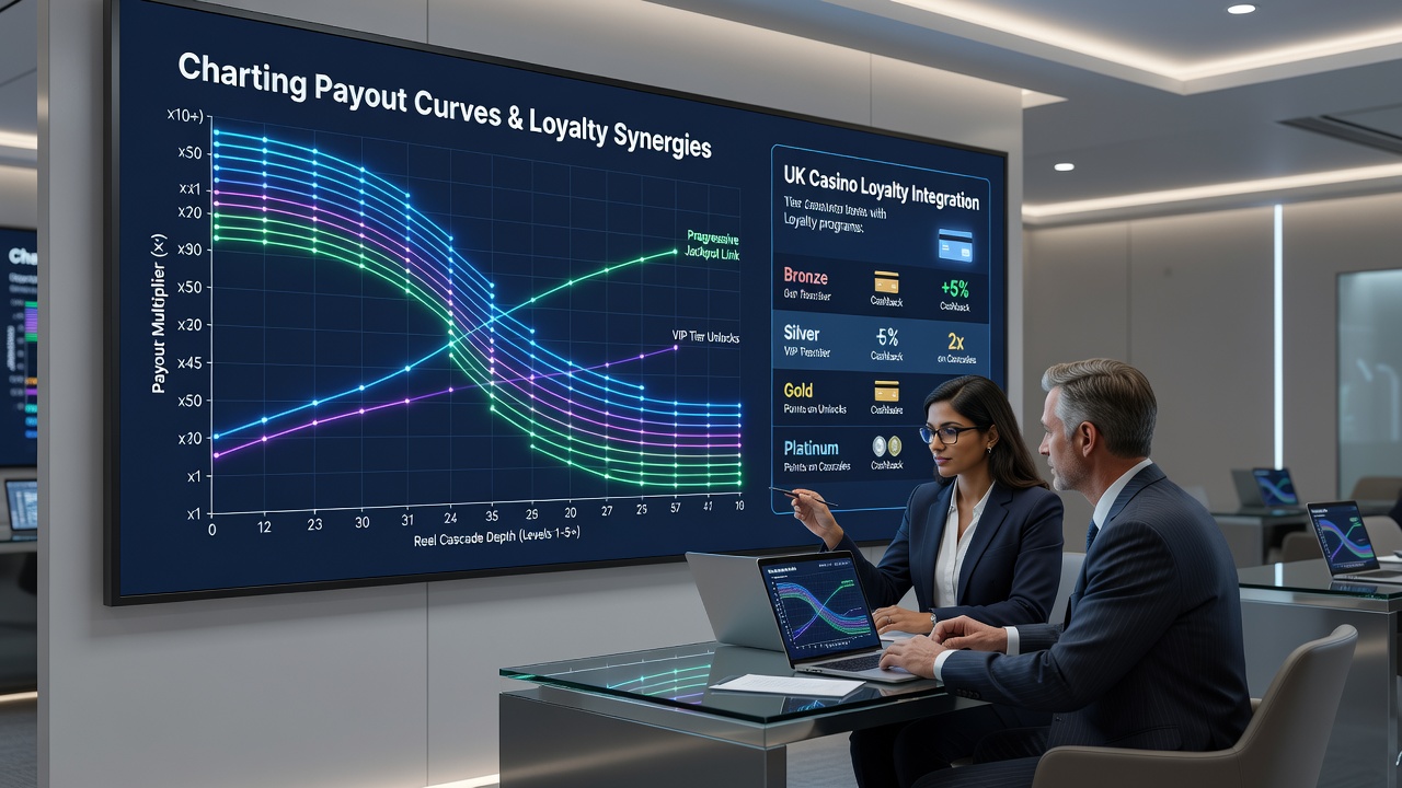 Infographic illustrating loyalty point accrual rates across different cascade depths in UK slot games