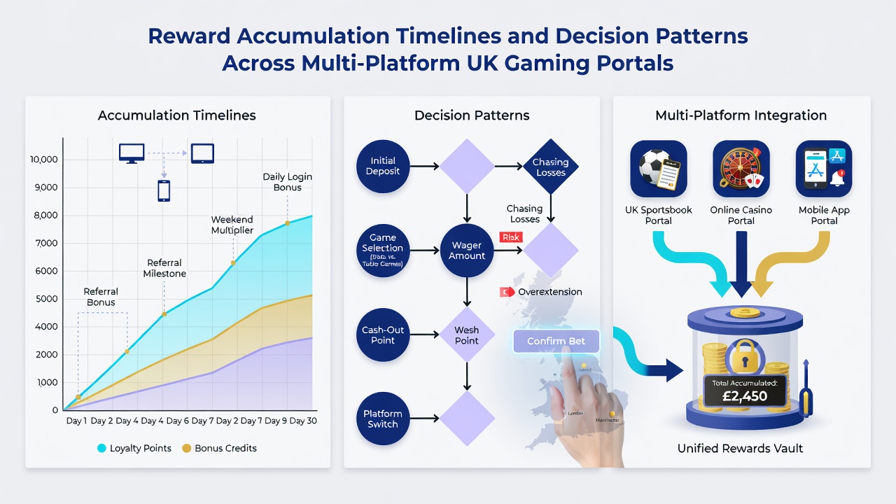 Graph illustrating decision patterns and reward claim frequencies across UK multi-platform gaming portals