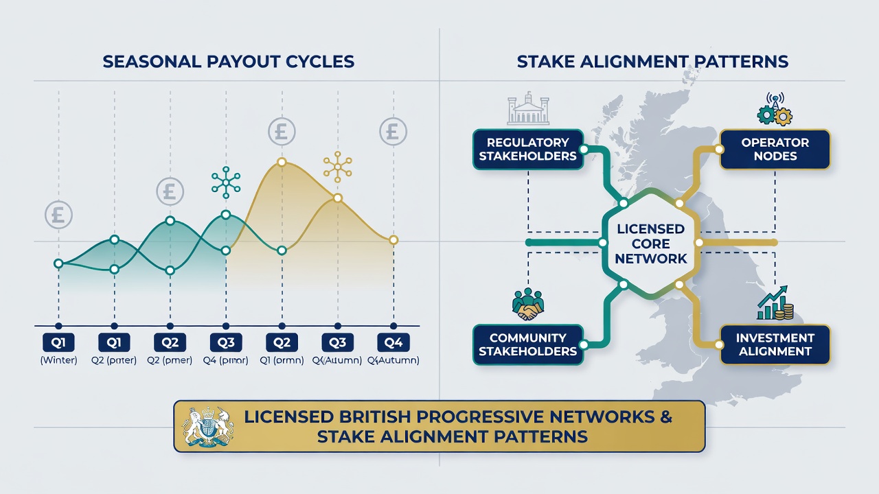 Players reviewing stake options at progressive jackpot terminals during a documented seasonal cycle in a UK licensed venue
