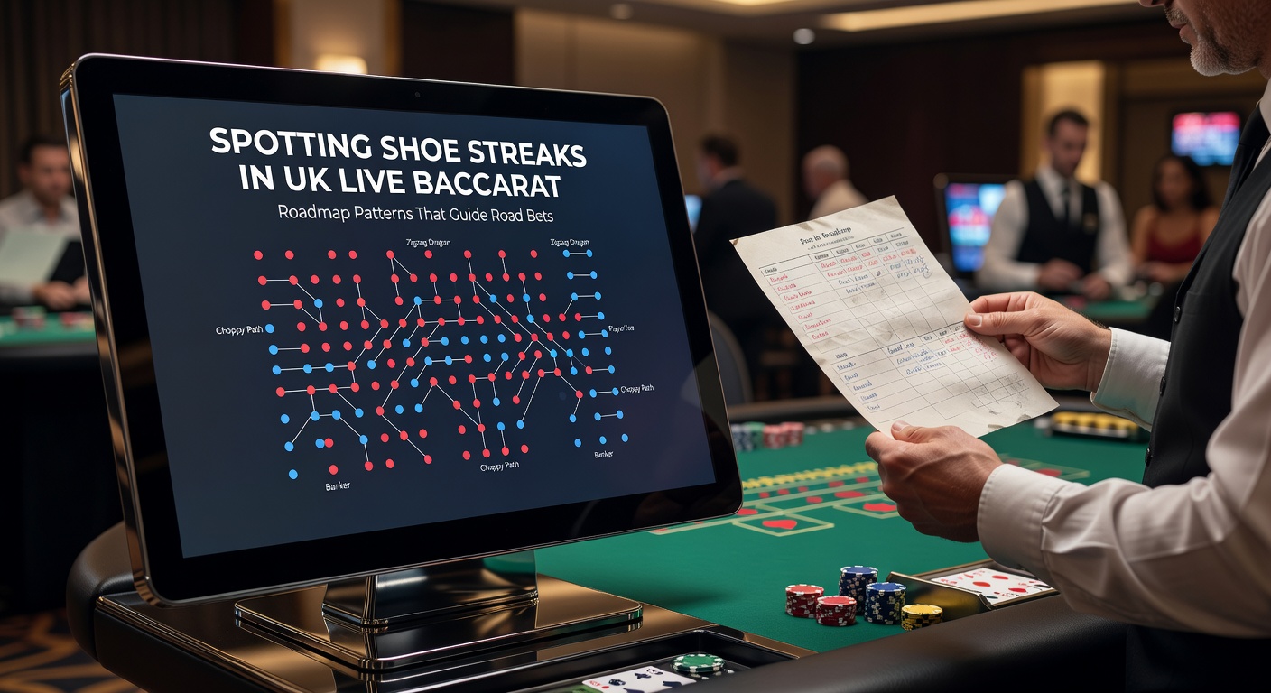 Digital display of a baccarat roadmap showing emerging player streaks in a live UK casino session