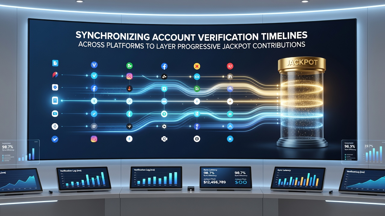 Diagram showing layered progressive jackpot contributions synchronized across platforms in live gaming environments