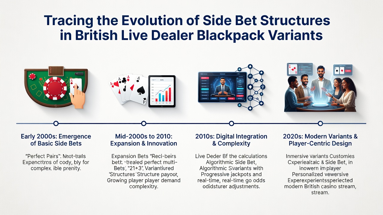 Modern British live dealer blackjack table with multiple side bet circles visible during a streamed session