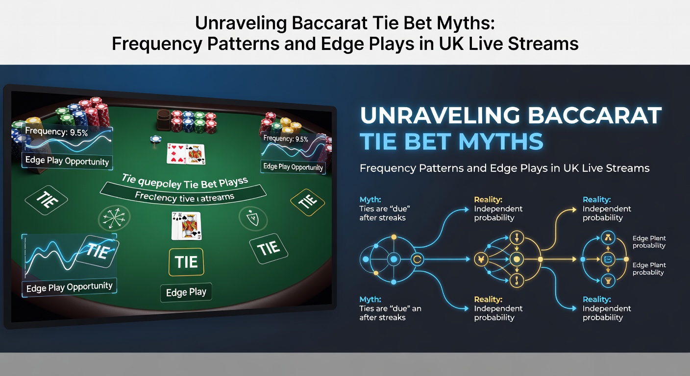 Close-up of a baccarat scorecard from a UK live dealer stream, highlighting tie bet outcomes amid player and banker results