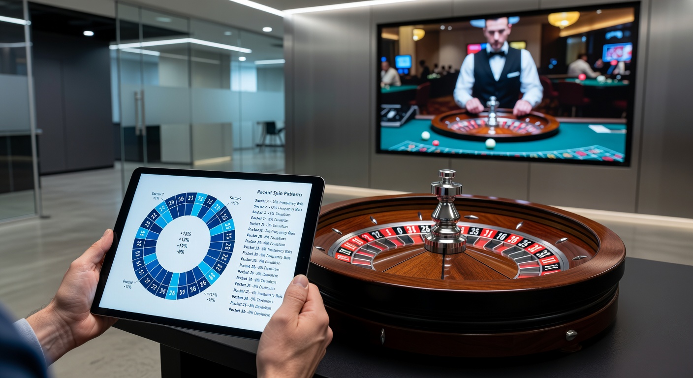 Close-up view of a roulette wheel in a live UK casino session, highlighting numbered pockets and dealer action